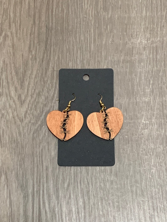 Broken Stitched Heart Earrings