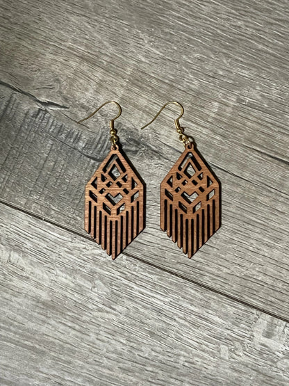 Wooden Tassel Earrings