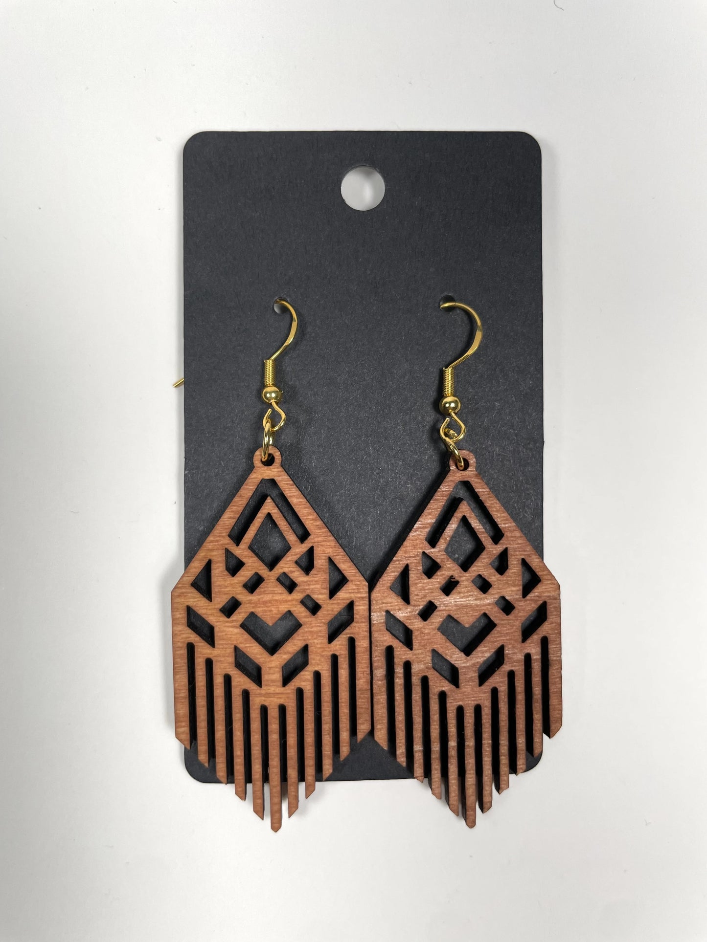 Wooden Tassel Earrings