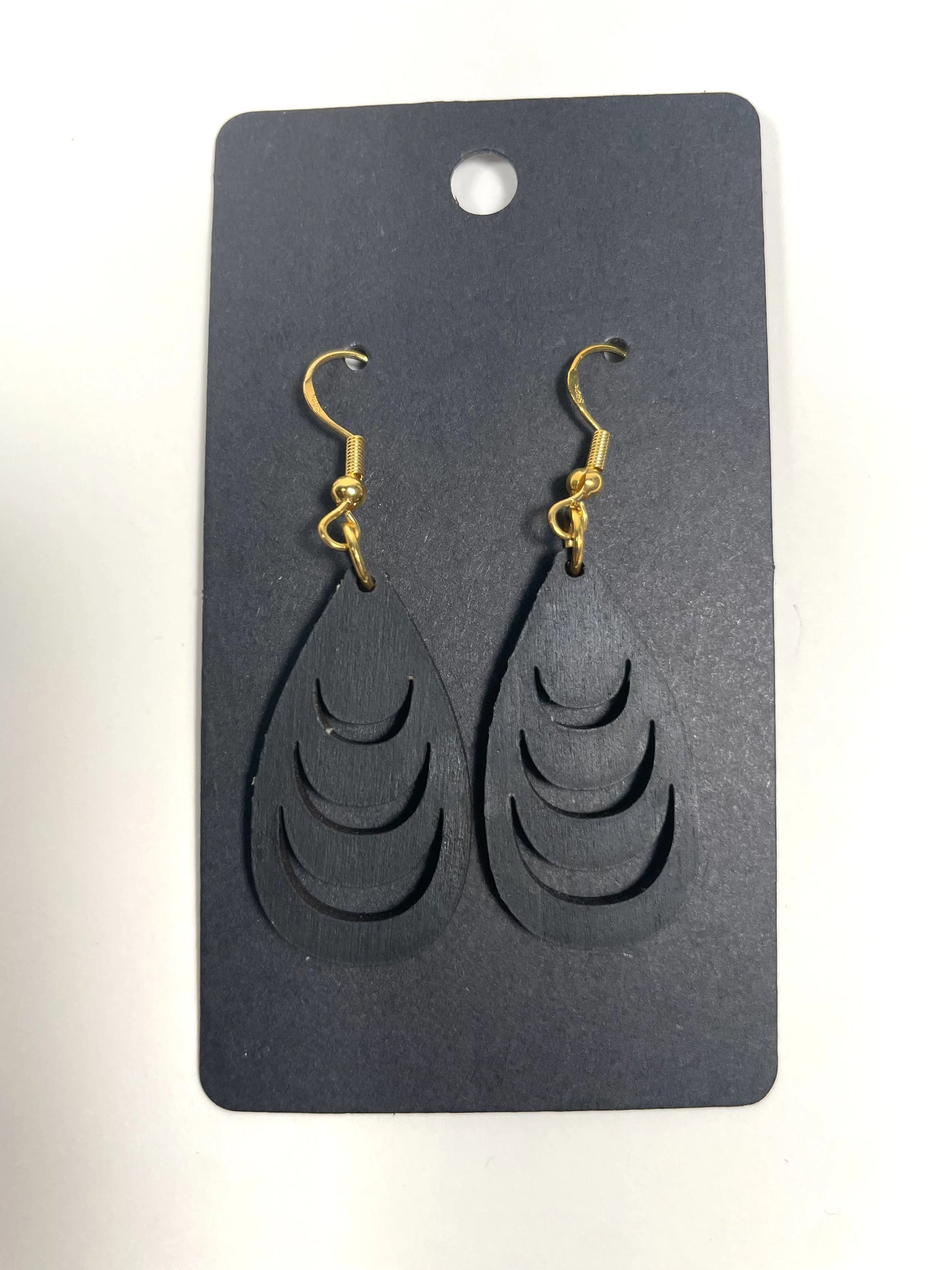 Wooden Teardrop Earrings