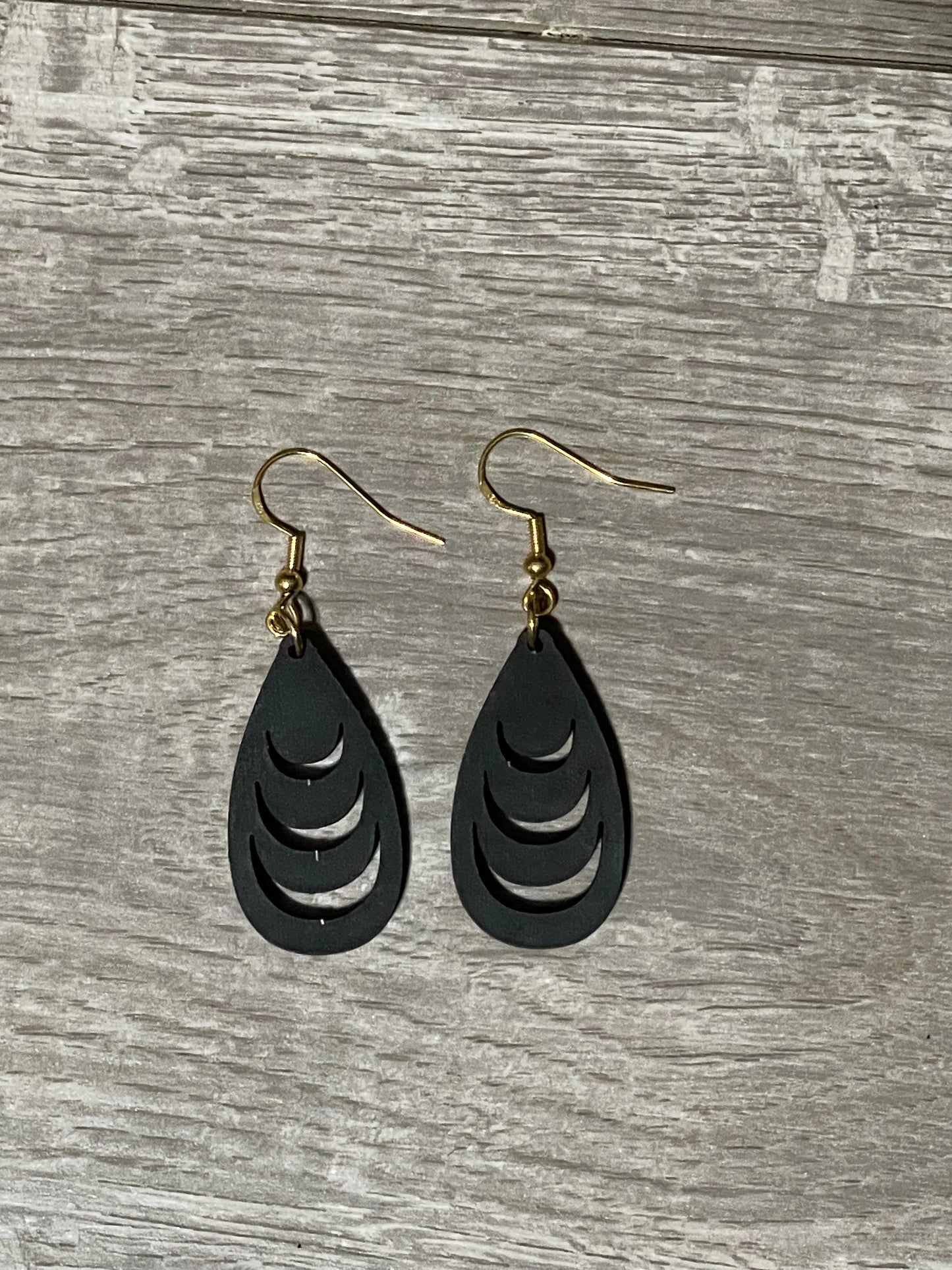 Wooden Teardrop Earrings