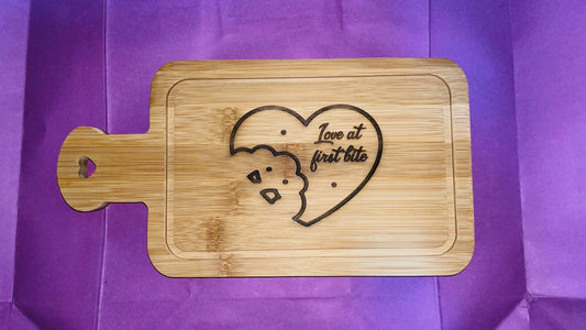 Cutting Board with Heart Shaped Cookie