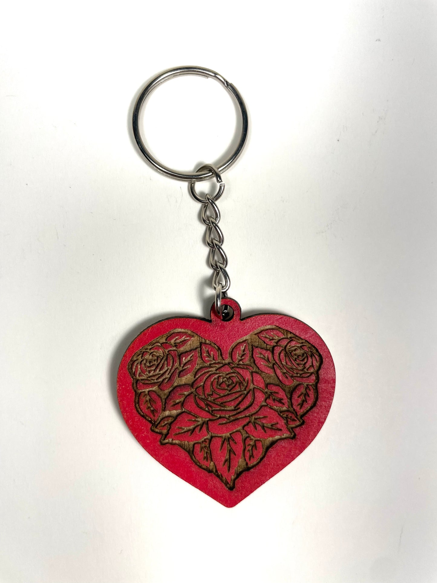 Heart with Flowers Keychain