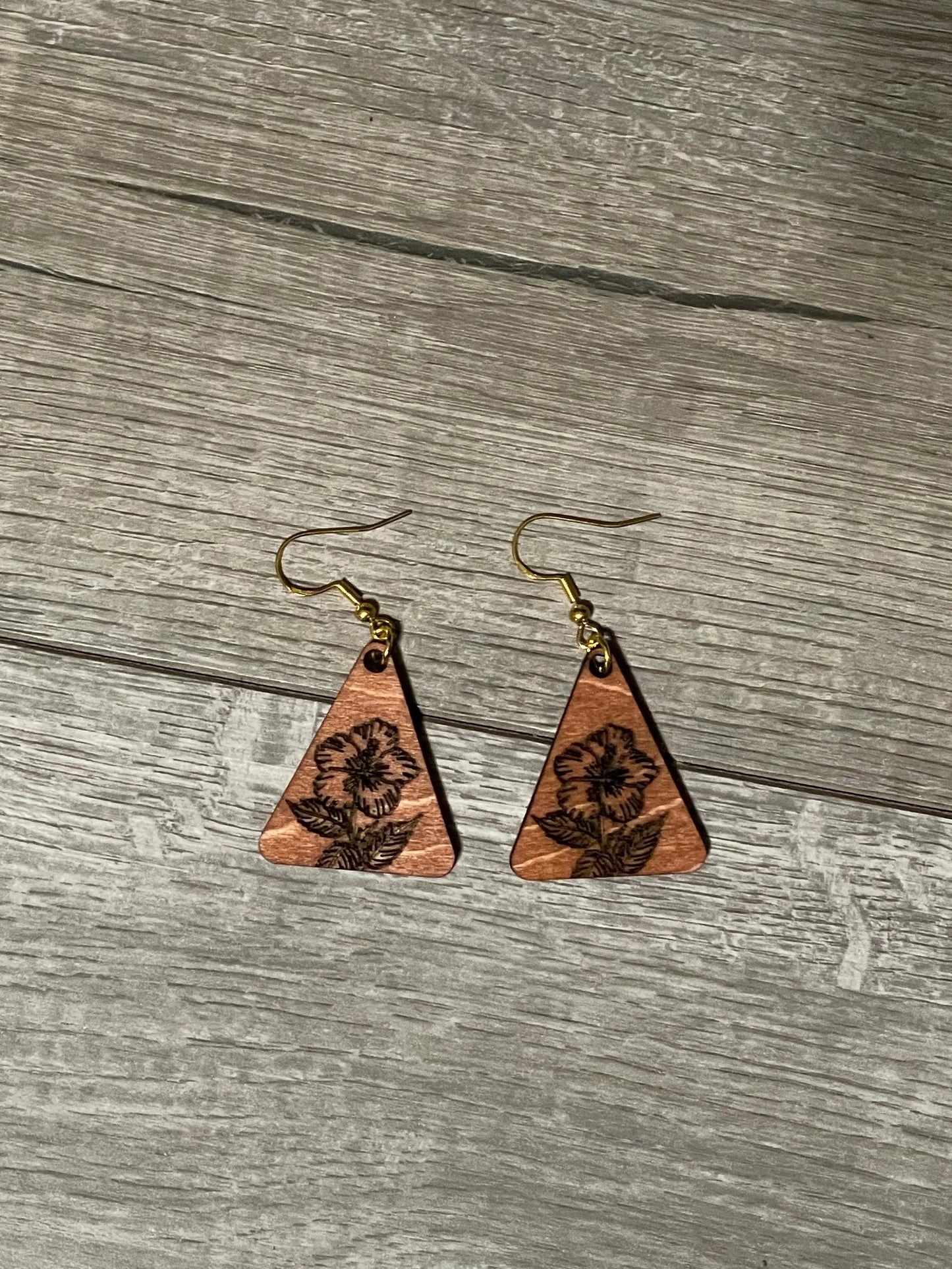 Triangle Floral Earrings