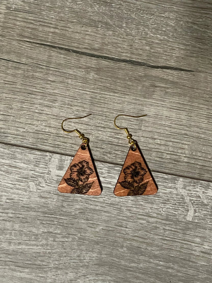 Triangle Floral Earrings